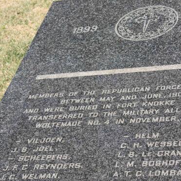 2. Republican Forces who were buried in Fort Knokke Cemetery1900 &amp; re-interred in 1927
