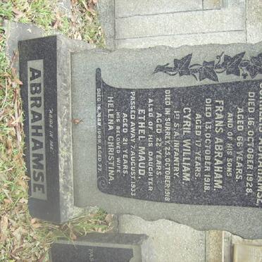 ABRAHAMSE Frans Cornelis -1928 &amp; Helena Christina -1949