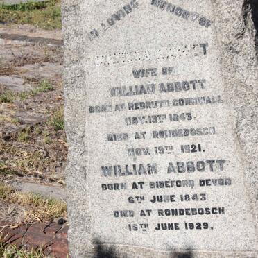 ABBOTT William 1843-1929  &amp; Helena  1843-1921