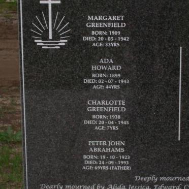 ABRAHAMS Peter John 1923-1993 :: GREENFIELD Margaret 1909-1942