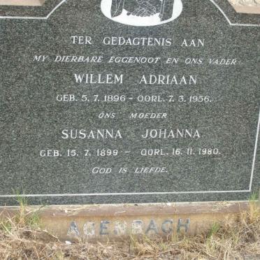 AGENBACH Willem Adriaan 1896-1956 &amp; Susanna Johanna 1899-1980
