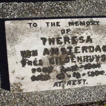 AMSTERDAM Theresa, van nee GILDENHUYS 1885-1974