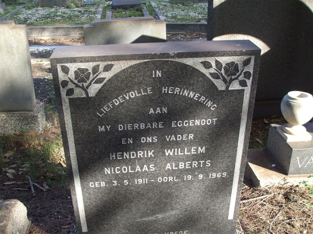 ALBERTS Hendrik Willem Nicolaas 1911-1969