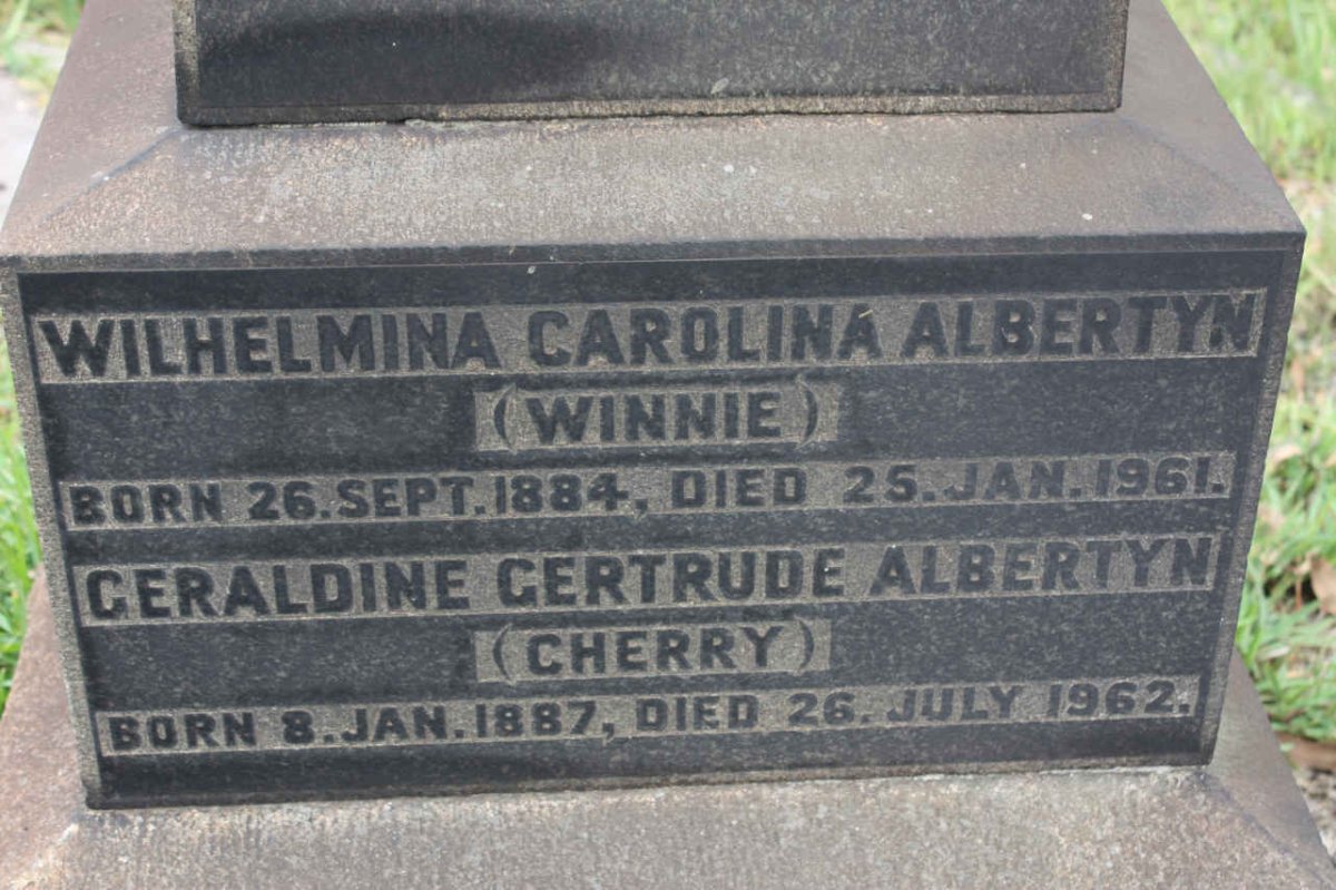 ALBERTYN Wilhelmina Carolina 1884-1961 :: ALBERTYN Geraldine Gertrude 1887-1962