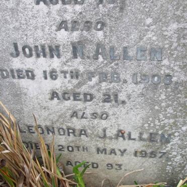 ALLEN John N. -1908 :: ALLEN Leonora J. -1957