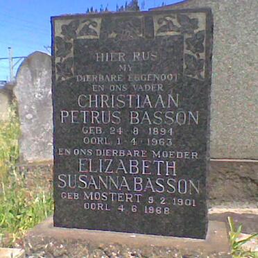 BASSON Christiaan Petrus 1894-1963 &amp; Elizabeth Susanna MOSTERT 1901-1968