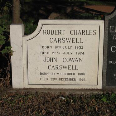 CARSWELL John Cowan 1888-1976 :: CARSWELL Robert Charles 1932-1974