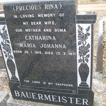 BAUERMEISTER Catharina Maria Johanna 1916-1971