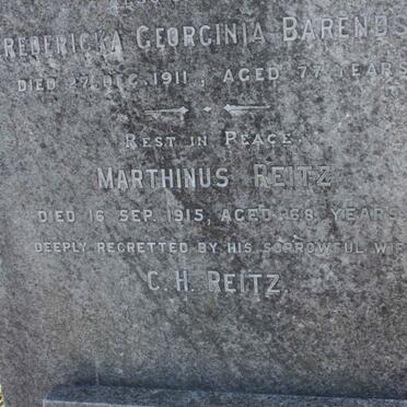 BARENDSE Fredericka Georgina -1911 :: REITZ Marthinus -1915