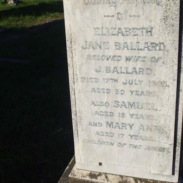 BALLARD Elizabeth Jane -1905 :: BALLARD Samuel :: BALLARD Mary Ann 