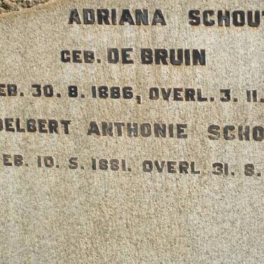 SCHOUTEN Adelbert Anthonie 1881-1969 &amp; Adriana DE BRUIN 1886-1966