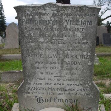 HOFFMANN Frederick William -1917 &amp; Francis Mary JONES -1949 :: HOFFMANN Joyce Gwendoline -1917