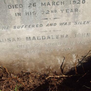 JOHNSON Susan Magdalena  -1940 
