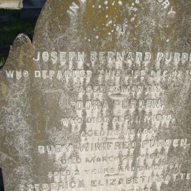 PURDEN Dora -1890 ::  PURDEN Joseph B. -1889 :: PURDEN Ruby W. -1891 