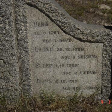 BECKMANN Vera -1907 :: BECKMANN Lilian -1908 :: BECKMANN Ellen -1909 :: BECKMANN Olive -1913