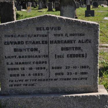 BISHTON Edward Charles 1899-1953 &amp; Margaret Alice GEDDES 1902-1991