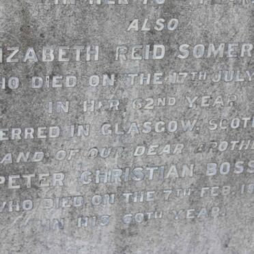 SOMERVILLE Elizabeth Reid -1902 :: BOSSE Peter Christian -1917