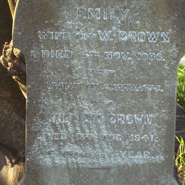 BROWN William  -1941 &amp; Emily  -1936