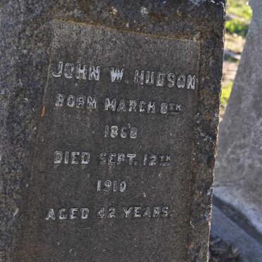 HUDSON John W. 1868-1910