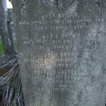 BROWN John 1828-1889&amp; Maria 1833-1894 :: BROWN John 1863-1890