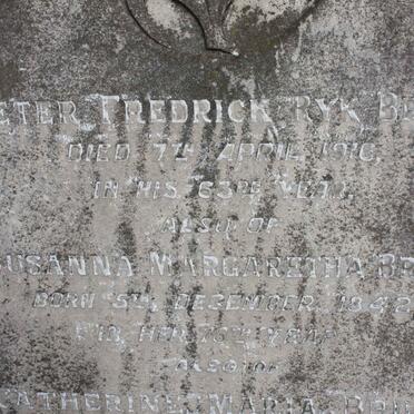 BRUNT Peter Frederick Ryk -1916 &amp; Susanna Margaretha 1842-