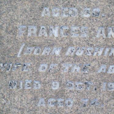 BRISSON Frances Ann nee RUSHIN  -1939 