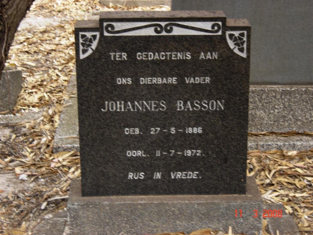 BASSON Johannes 1886-1972