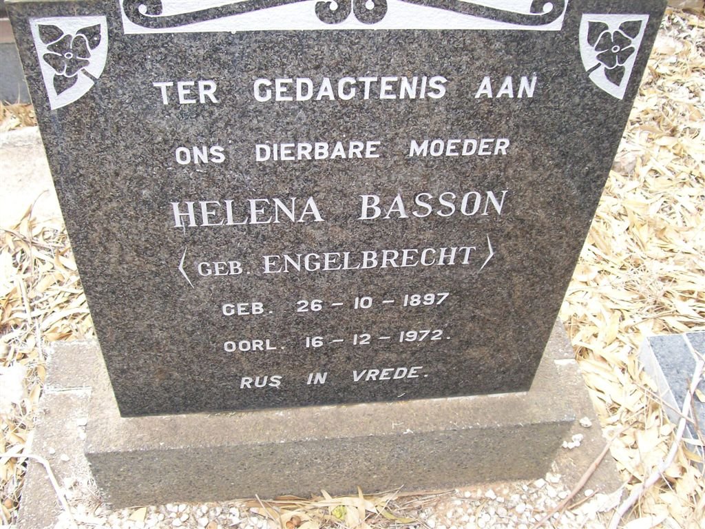 BASSON Helena nee ENGELBRECHT 1897-1972