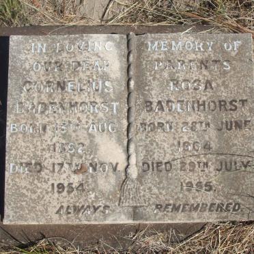 BADENHORST Cornelius 1892-1954 &amp; Rosa 1904-1955
