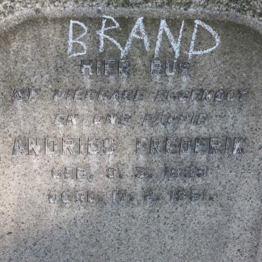 BRAND Andries Frederik 1889-1951