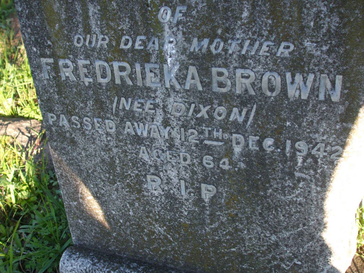 BROWN Fredrieka nee DIXON -1942