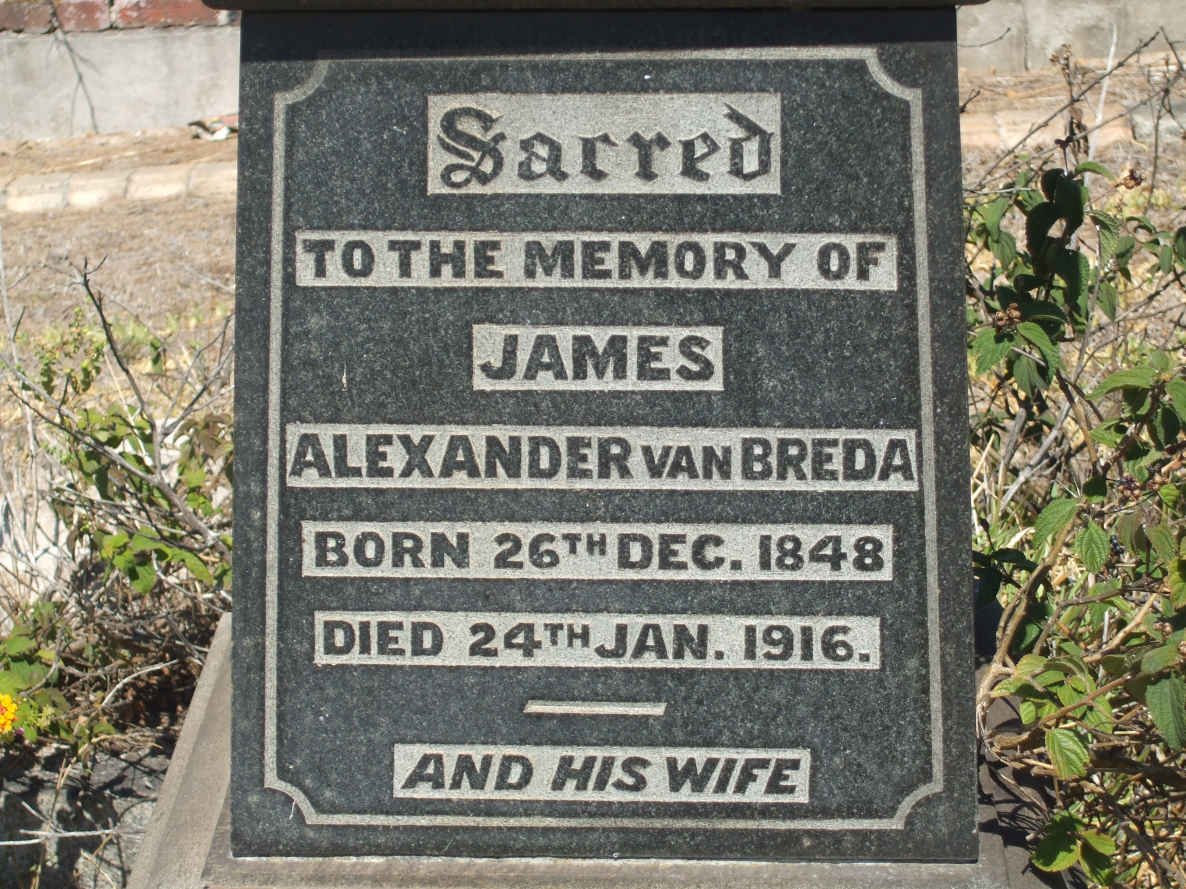 BREDA James Alexander, van 1848-1916