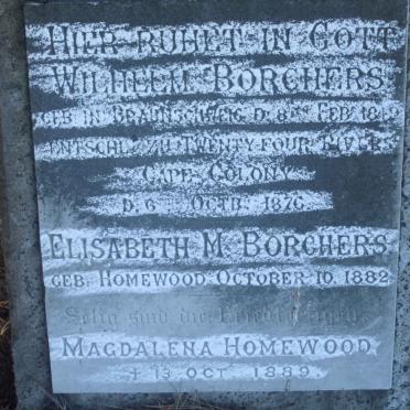 BORCHERS Wilhelm 1849-1876 &amp; Elisabeth M. HOMEWOOD -1882 :: HOMEWOOD Magdalena -1889