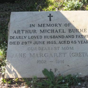 BURKE Arthur Michael -1955 &amp; Jane Margaret 1902-1991