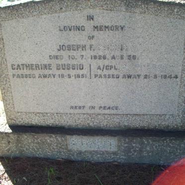 BUSSIO Joseph F. -1926 :: BUSSIO Catherine -1951 :: BUSSIO J.W.D. -1944