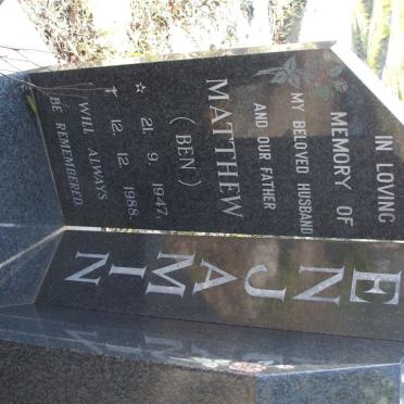 BENJAMIN Matthew 1947-1988