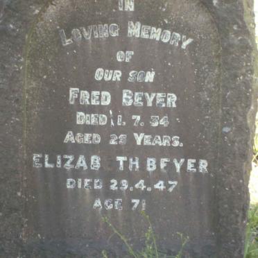 BEYER Fred  -1934 :: BEYER Elizabeth  -1947 