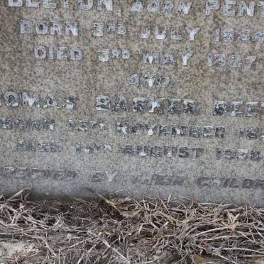BEETON Thomas Barker 1858-1953 &amp; Margaretha Johanna Kriel PENTZ 1854-1927 