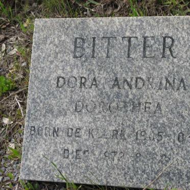 BITTER Dora Andrina Dorothea nee DE KLERK 1905-1979