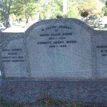 BISHOP Everett Henry 1868-1946 &amp; Annie Ellen 1872-1944 :: STEVENSON Margaret Helen 1871-1949 :: HOWIE Denis George 1929-1951