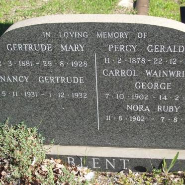BLENT Percy Gerald 1878-1947 &amp; Gertrude Mary 1881-1928