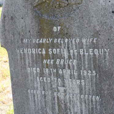 BLEQUY Hendrica Sofia, de nee BRUCE -1925