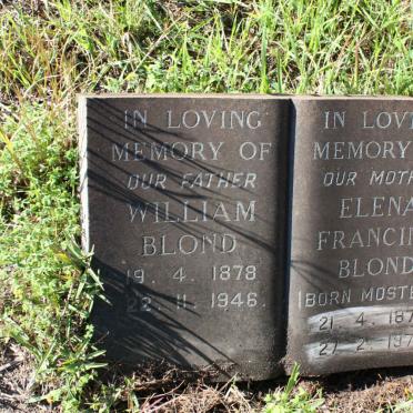 BLOND William 1878-1946 &amp; Elena Francina MOSTERT 1877-1972