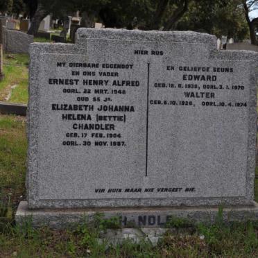 CHANDLER Ernest Henry Alfred -1948 &amp; Elizabeth Johanna Helena 1904-1987