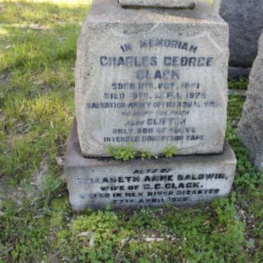 CLARK Charles George 1871-1925 &amp; Elizabeth Anne BALDWIN -1928 :: CLARK Clifton