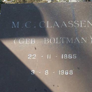 CLAASSEN M.C. nee BOLTMAN 1885-1968
