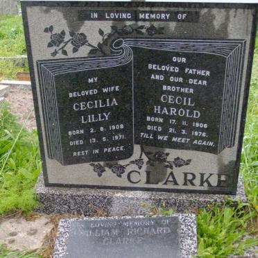 CLARKE Cecil Harold 1906-1976 &amp; Cecilia Lilly 1908-1971 :: CLARKE William Richard 1922-1974 :: CLARKE George 1916-1988