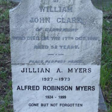 CLARK William John -1918 :: MYERS Alfred Robinson 1924-1999 :: MYERS Jillian A. 1927-1973