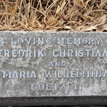 COETZEE Fredrik Christiaan &amp; Maria Wilhelmina