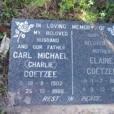 COETZEE Carl Michael 1902-1986 &amp; Elaine 1904-1989